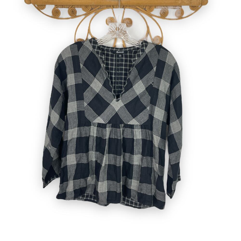 Madewell Bohème Popover Shirt in Hayden Plaid S
